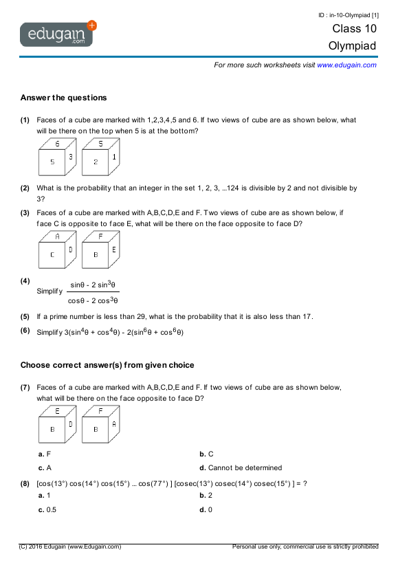 practice problems for math olympiad